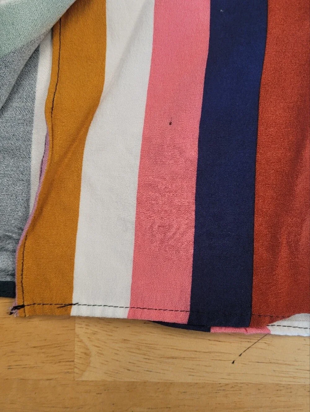 Boden Portia Rainbow Wrap Skirt Blue White Gold Stripes Size 10 Petite 14P UK - Picture 4 of 9